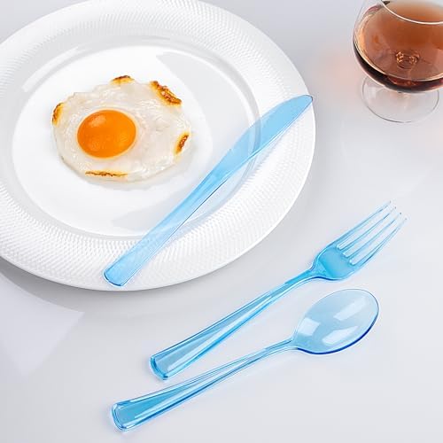 WDF Blue Plastic Cutlery Set 180 Pieces for Parties