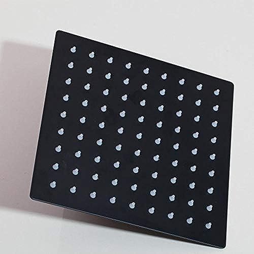 TECKI Black Ultra-thin Wall Mounted Rain Shower Head Faucet