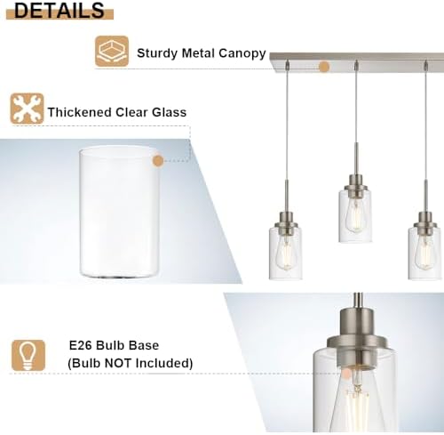 WINSHEN 6-Lights Pendant Kitchen Island Light