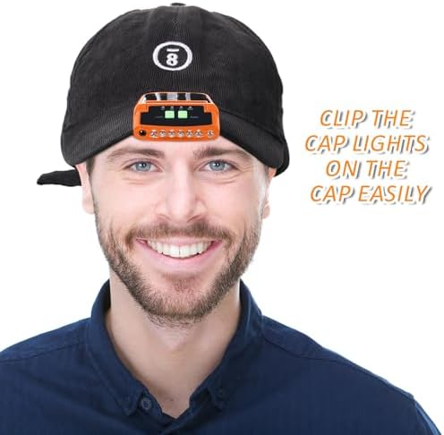 Mudder 2 Piece LED Cap Flashlight Clip with USB Rechargeable