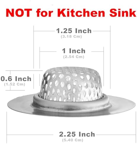 2 Pack Stainless Steel Sink Strainer Hair Catcher