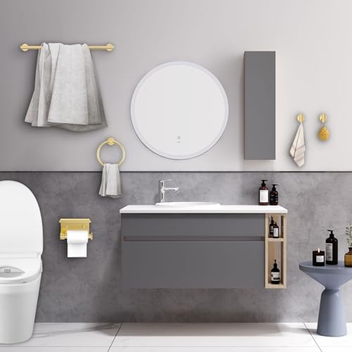 Woekme Brushed Gold Bathroom Hardware Set 5 Pieces