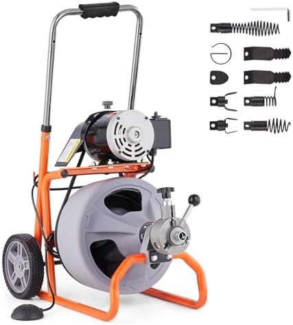 VEVOR 100FT Electric Pipe Cleaning Machine with 38 Steel Cable