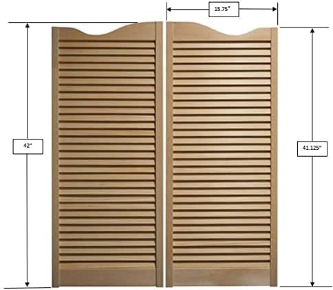 Premade Louvered Swinging Door with Satin Chrome Hardware