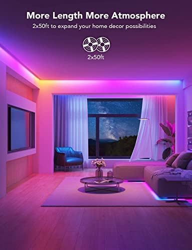 Govee 100ft RGBIC LED Strip Lights with Alexa and Google Assistant Control