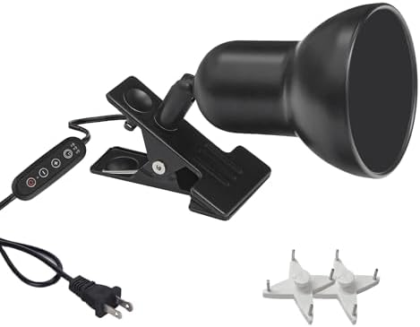 Kiven Dimmable Clip on Lamp with Timer and Adjustable Arm Black Finish