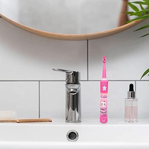 OJV Musical Electric Toothbrush for Kids 3 Modes 2 Min Timer Pink