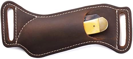 Gentlestache Leather Knife Sheath for Belt EDC Pocket Knife Carrier