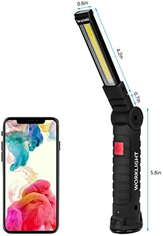 Lmaytech 2Pack Rechargeable LED Work Lights with Magnetic Base and 360 Rotation