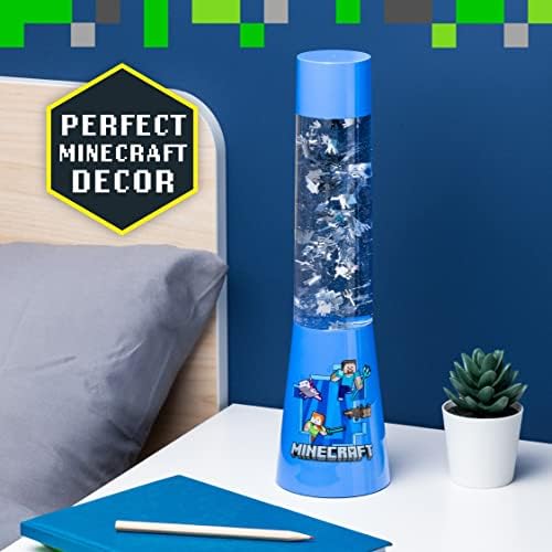 Paladone Minecraft Glitter Flow Lamp for Kids and Tweens