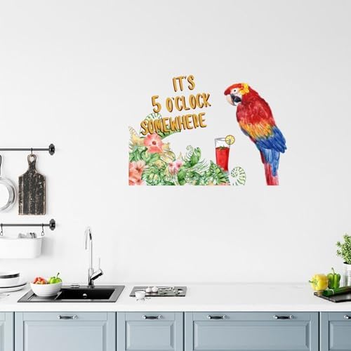Its Five Oclock Somewhere Wall Decal - Removable Vinyl Art for Home