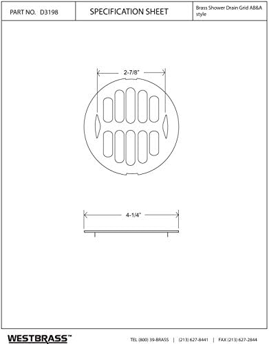 Westbrass D3198-11 4-14 Brass Shower Strainer Grid 1