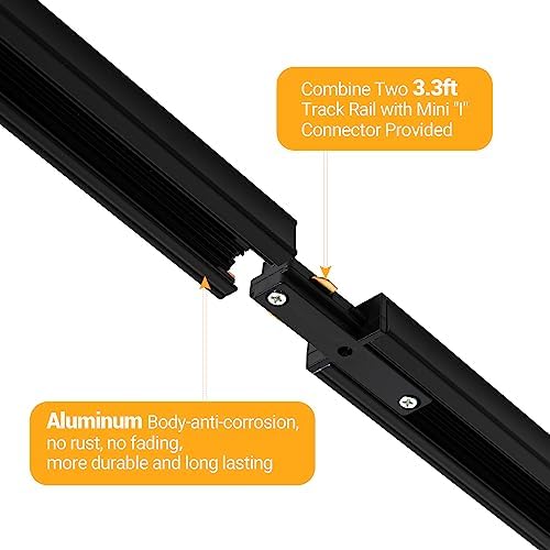 VANoopee 13FT H Track Lighting Rails Kit Black 1