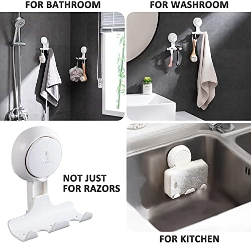 LEVERLOC 2 Pack Razor Holder for Shower Damage-Free Wall Hooks