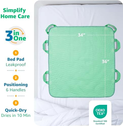 Improvia Positioning Bed Pad 34x36 with Handles