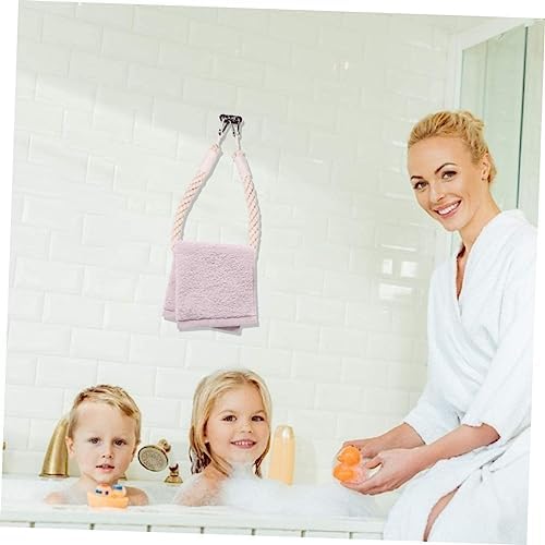 HOMSFOU Nautical Rope Toilet Paper Holder with Metal Hooks