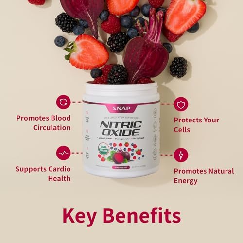 Snap Supplements Organic Beet Root Powder - 30 Servings for Energy Heart Health