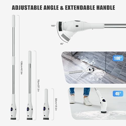 Untovei Cordless Electric Spin Scrubber with 7 Heads