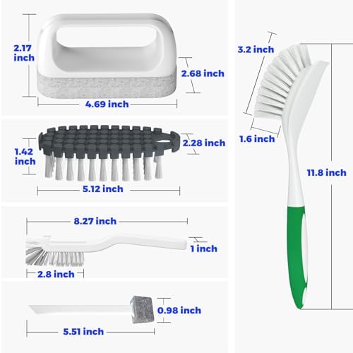Holikme 5Pack Kitchen Cleaning Brush Set Green