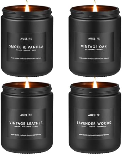 Auelife Scented Candles Set 4 Pack for Men