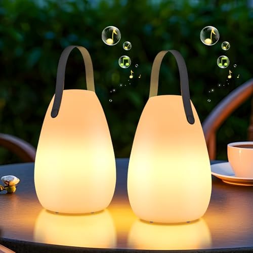 uuffoo Bluetooth Speaker Table Lamp with RGB Lights 2 Pack