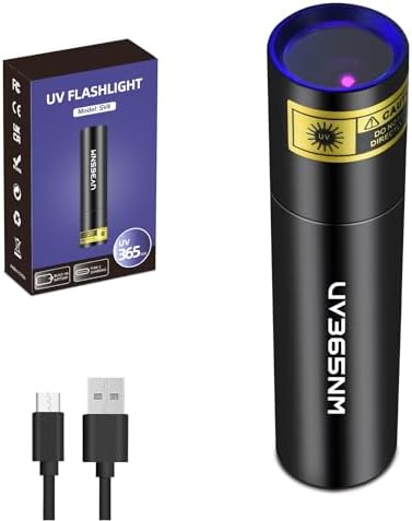 UV Flashlight 365nm Black Light for Pet Urine Detection USB Rechargeable