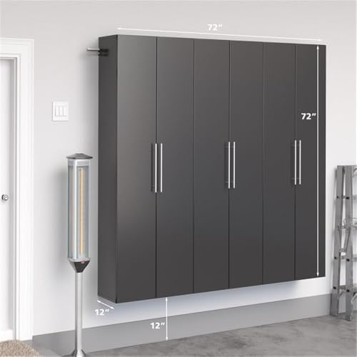 Prepac 3-Piece 72 Garage Cabinet Set Black