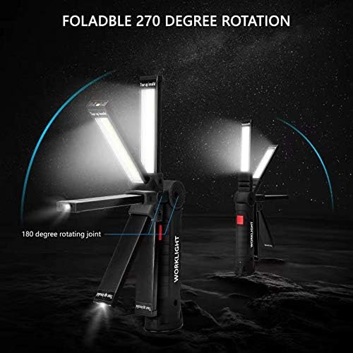Lmaytech 2Pack Rechargeable LED Work Lights with Magnetic Base and 360 Rotation