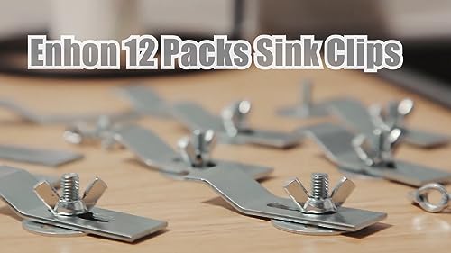 Enhon 12 Pack Sink Clips Kit - Silver 1