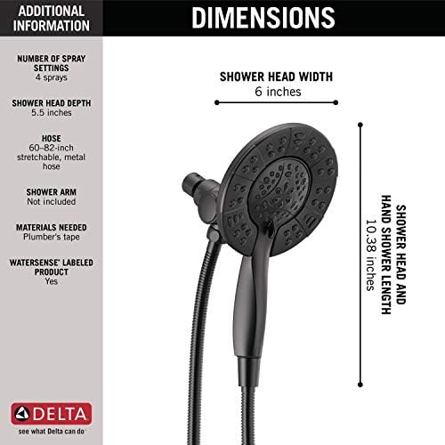 Delta 4-Spray In2ition Dual Shower Head with Matte Black Finish