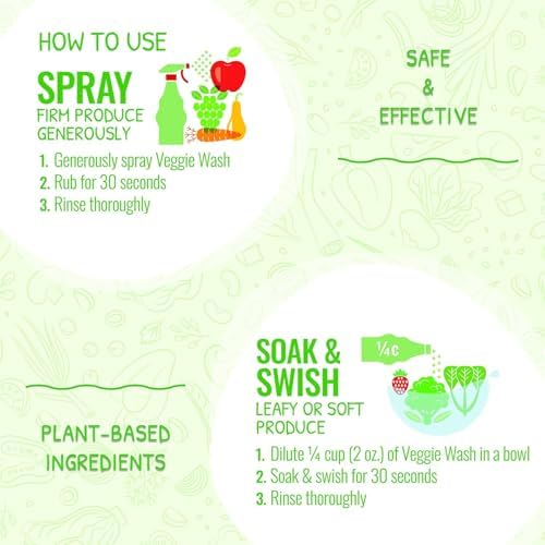 Veggie Wash Organic Fruit and Veggie Cleaner 16 Fl Oz Pack of 3