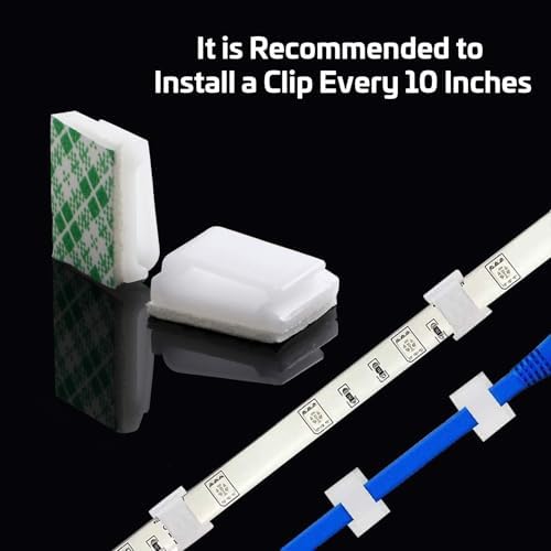 80 PCS LED Light Strip Clips 10mm White Self Adhesive Mounting Holders