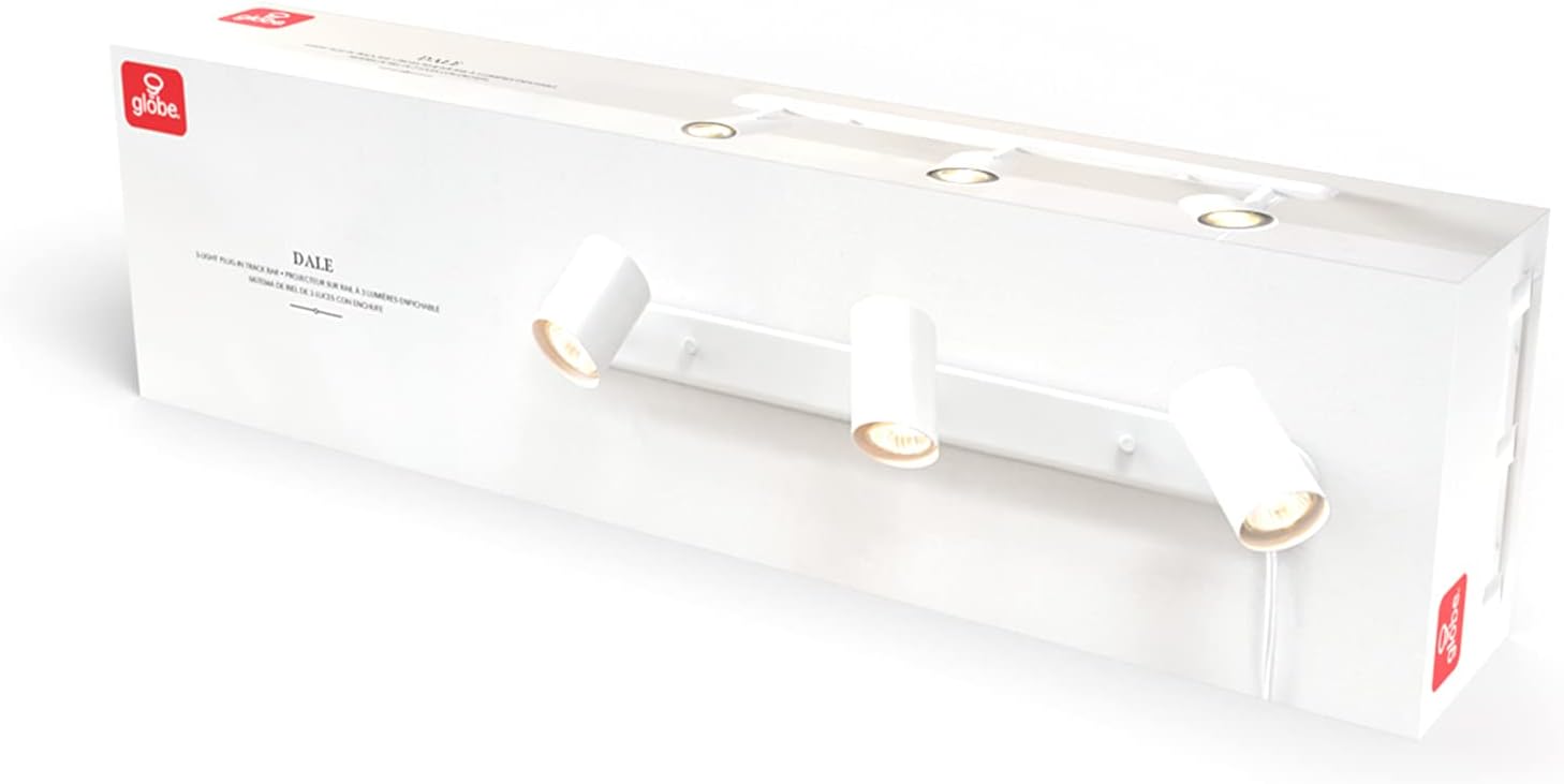 Globe Electric Dale 3-Light Track Lighting with Plug-In Design