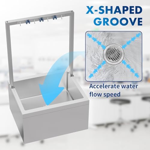 Tongmo Stainless Steel Mop Sink with Tool Rack