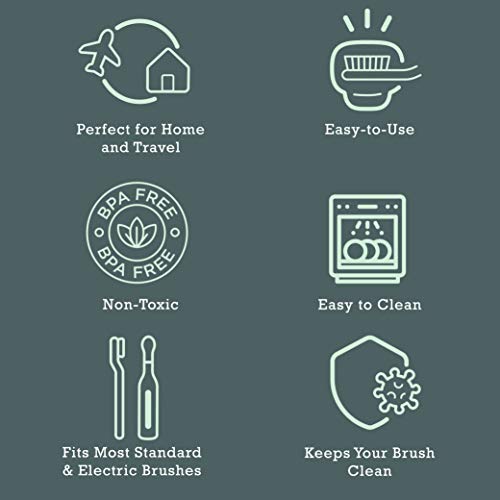 Haven Toothbrush Cover - Pack of 2 - Blue Charcoal Gray 1