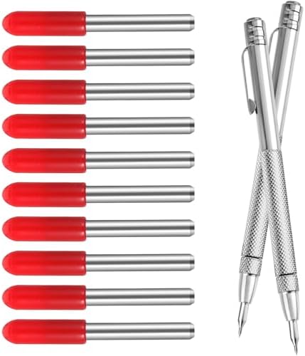 Prasacco 2 Pcs Tungsten Carbide Scriber with Magnet and 10 Tips