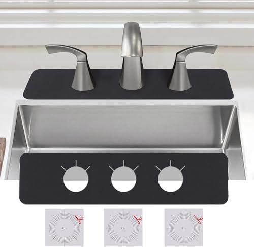 OIEKUN 2 Pcs DIY 3 Hole Sink Splash Guard