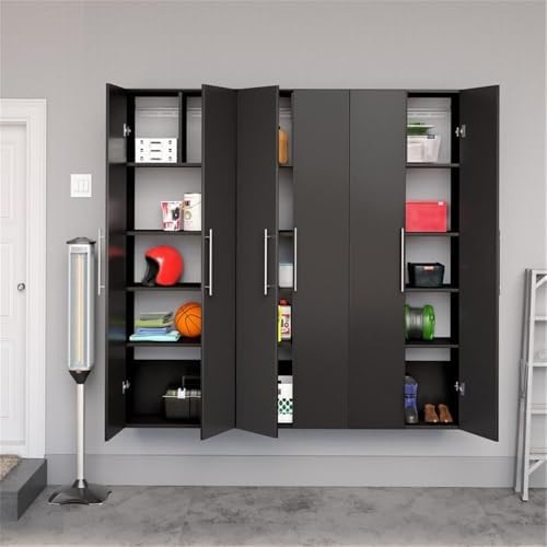 Prepac 3-Piece 72 Garage Cabinet Set Black