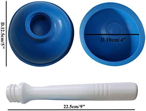 Coralpearl 9 Inch Short Handle Drain Plunger