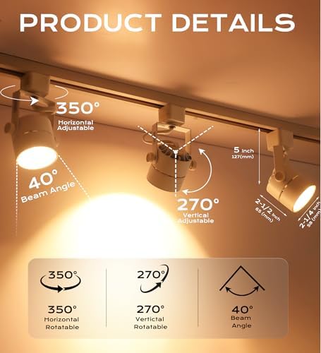 CLOUDY BAY 8W Warm White Dimmable Track Light Head - Pack of 6