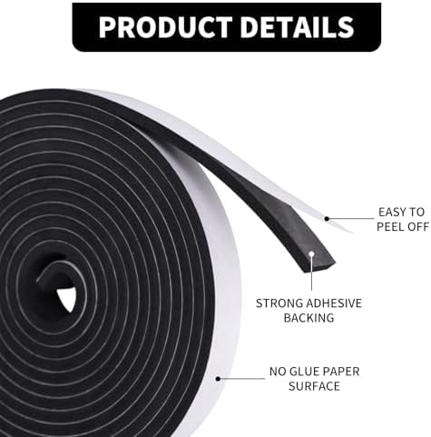 DDTCKHR Weather Stripping Door Seal 5 Rolls Black