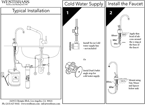 Westbrass Velosah 9 Hot Water Dispenser Faucet Tank Sold Separately