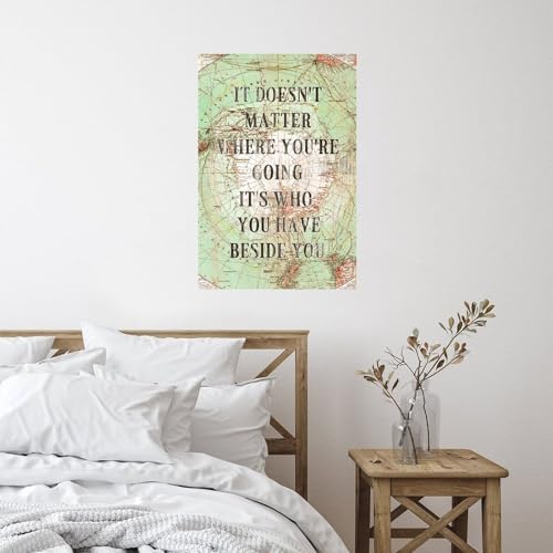 Antique World Map Wall Decal for Home Office 22in