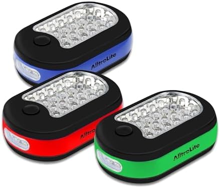AlltroLite 3-Pack LED Work Light - Portable Magnetic with Rotatable Hook