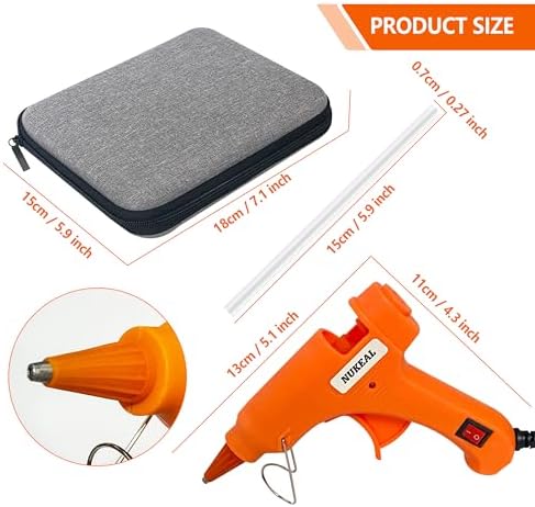 NUKEAL Mini Glue Gun with Case and 24 Sticks 20 Watts Orange