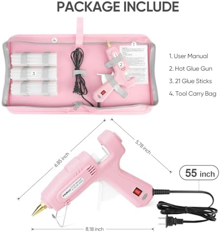 ROMECH Dual Power Hot Glue Gun with 21 Sticks and Storage Case