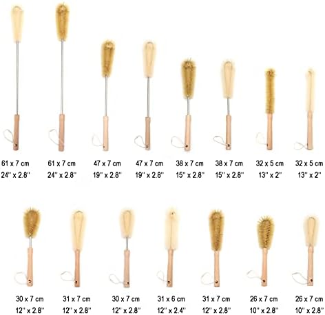 24 Inch Long Handled Brush Set with Nylon Bristle Heads