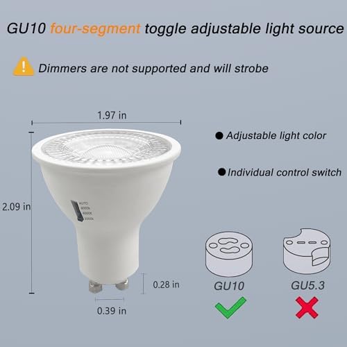 Bravsekai Dimmable GU10 LED Track Light Bulbs 6PCS