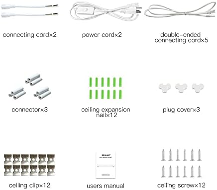 SZHLUX 6 Pack LED Shop Light 2FT 30W 4350LM Daylight White