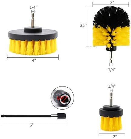 4pcs Drill Brush Set for Cleaning Bathrooms and Cars